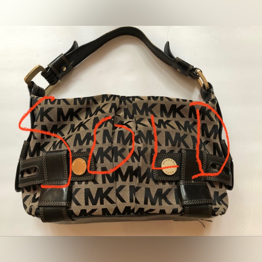 Michael Kors Canvas MK Logo Hobo Bag in EUC